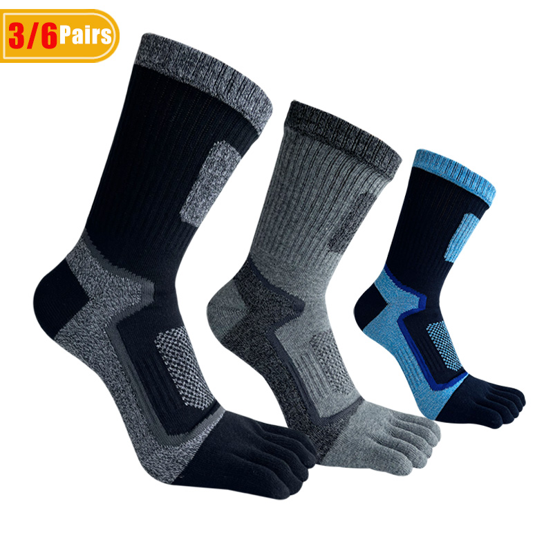 Sock Garter Men - 3/6 Paar kurze Sport-Zehensocken für Herren,