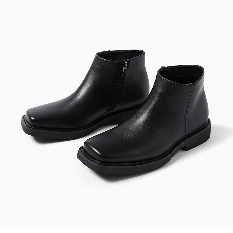 Men Formal Wear With Boots - Luxus Mode Schwarz Männer Casual Leder