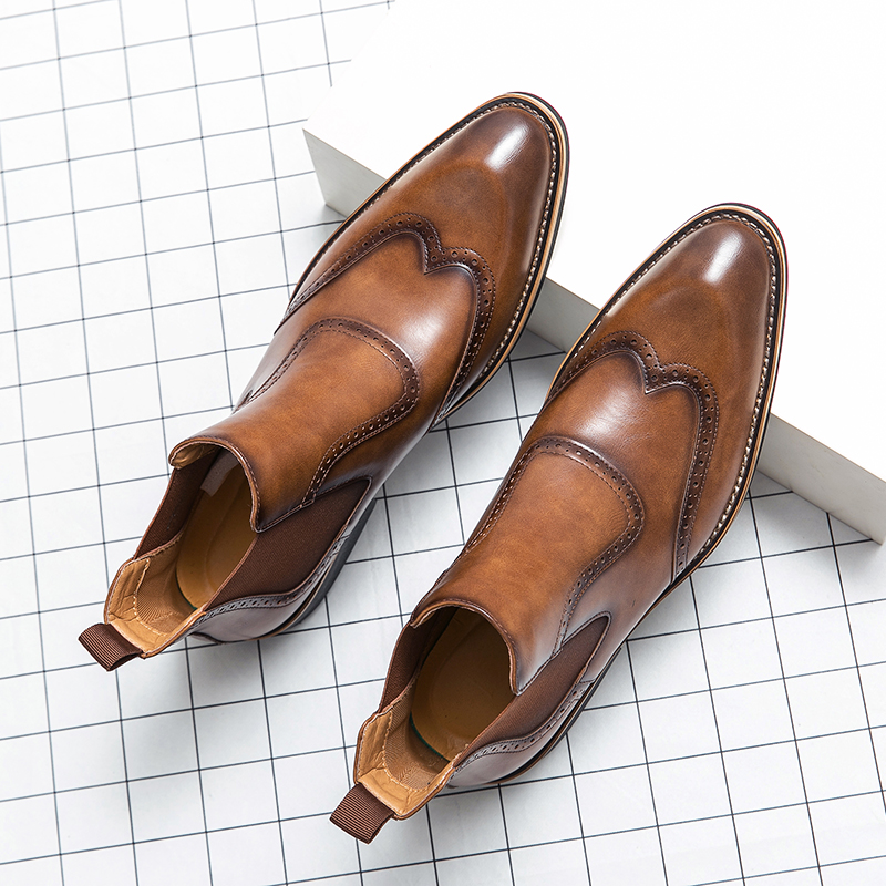 Men Formal Wear With Boots - Britischen Stil Herren Mode Chelsea Stiefel