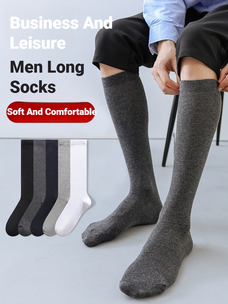 Sock Garter Men - 1 Paar Herren-Kniestrümpfe, einfarbig, für Business-Anlässe,