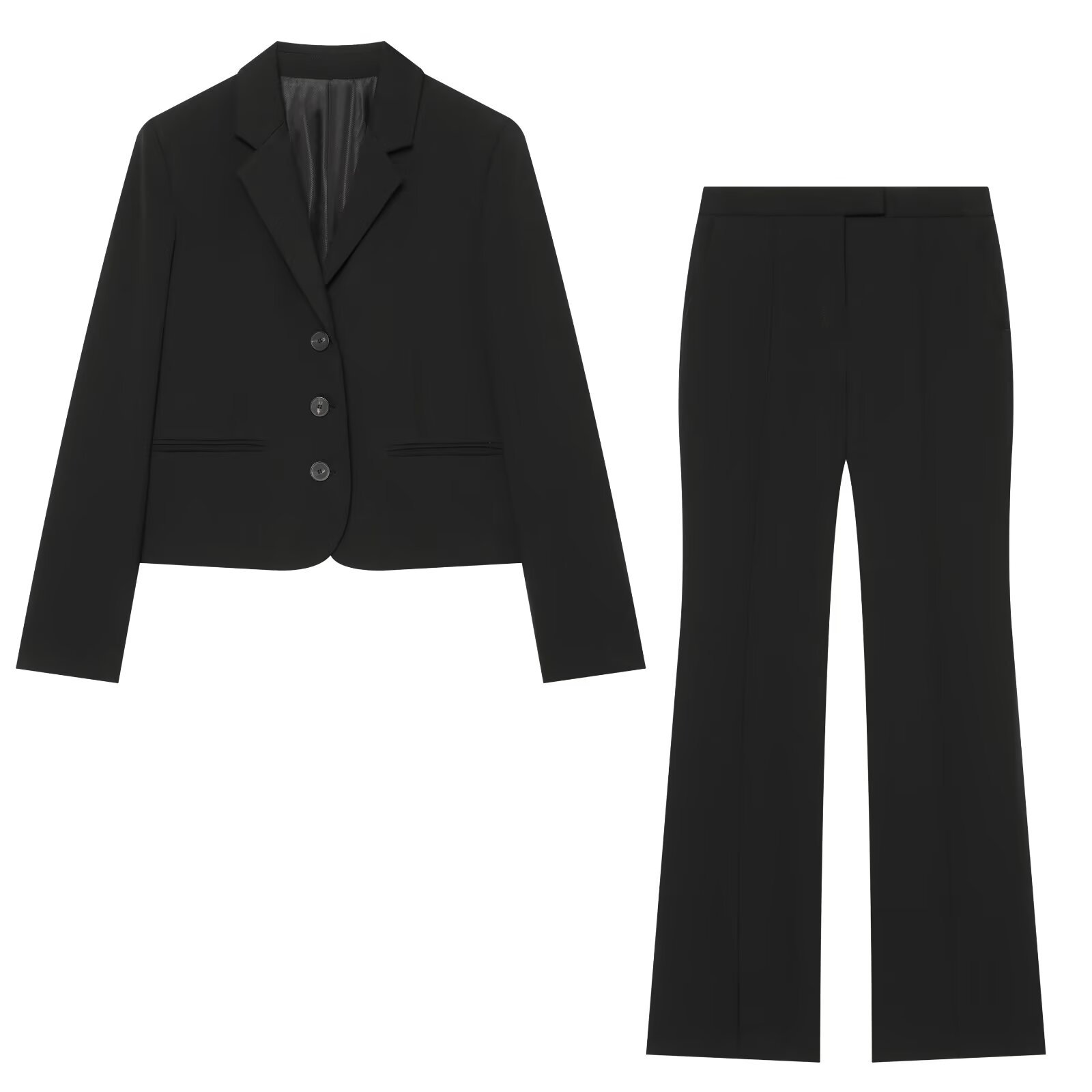 Men Formal Wear All Black - Damen Formeller Schwarzer Anzug 2-Teiliges Set