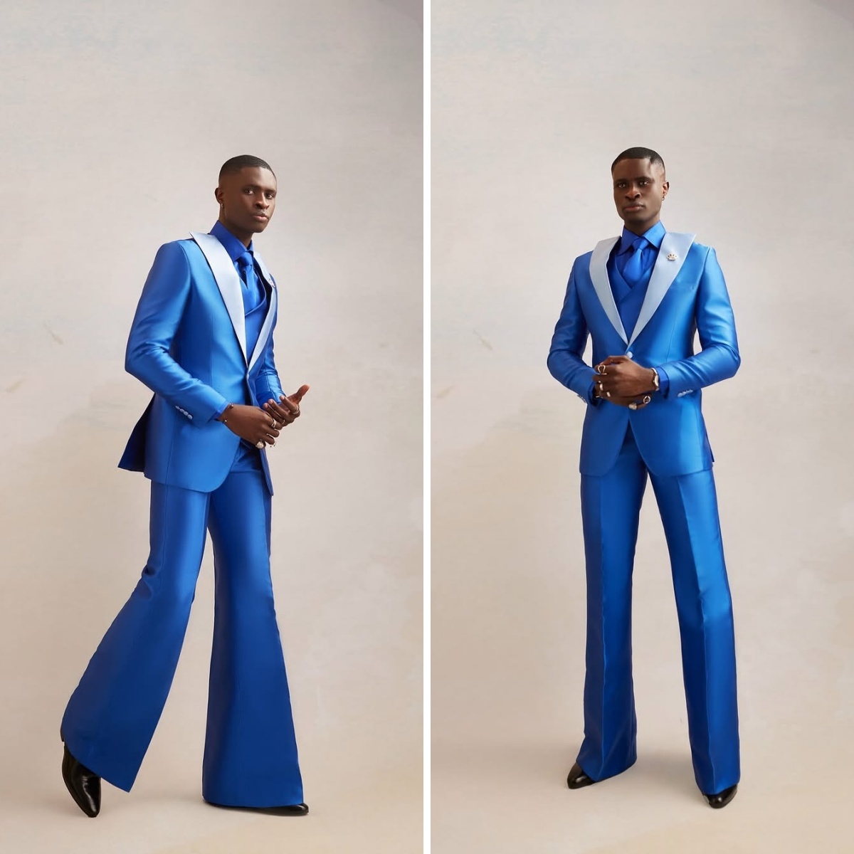 Men Formal Wear Modern - Satin-Herrenanzug-Set, 3-teilig, Blazer + Weste +