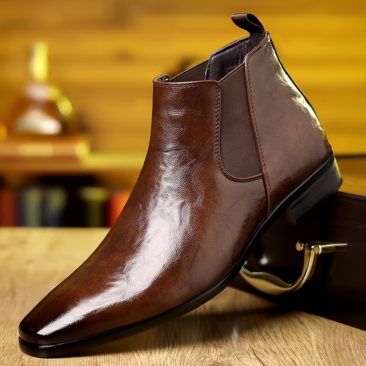 Men Formal Wear With Boots - Chelsea-Stiefel, Lederstiefel, Herbst, bequeme Stiefeletten, spitze