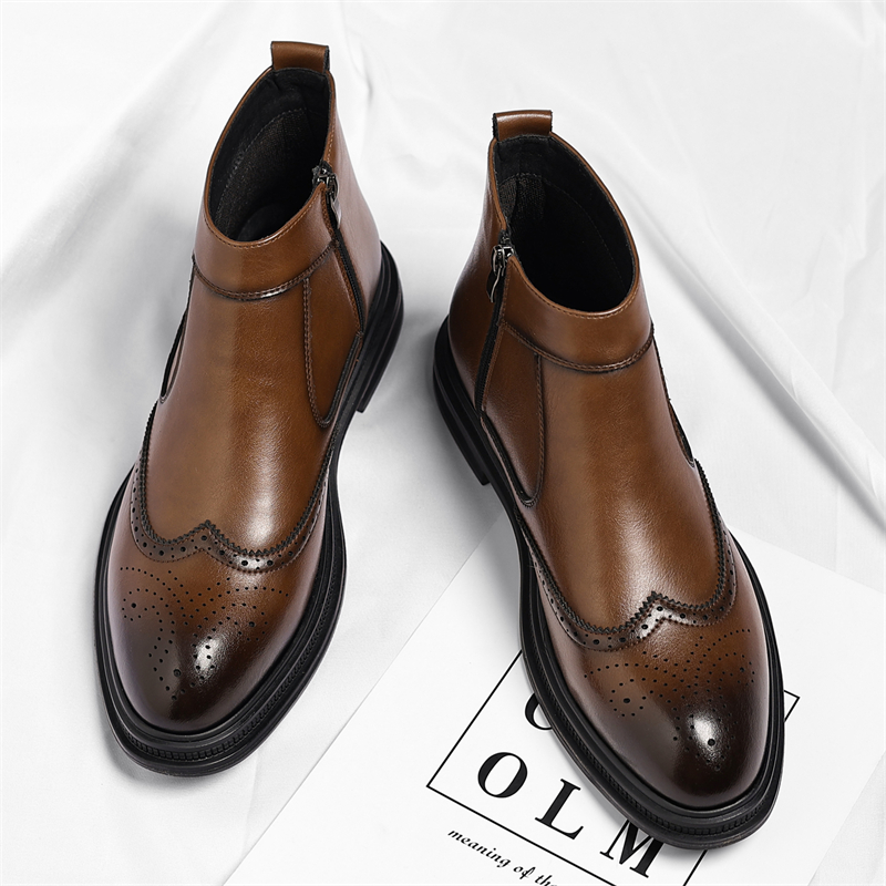 Herbst-Winter-Herren-Business- – Men Formal Wear With Boots Bewertung und Preis