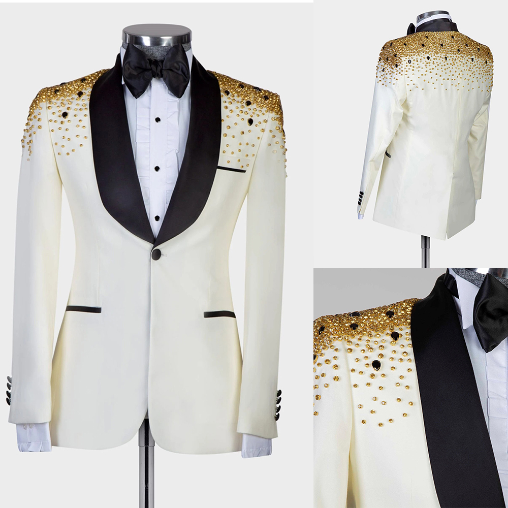 Mann Luxus Kristalle Perlen An – Men Formal Wear Modern Bewertung und Preis