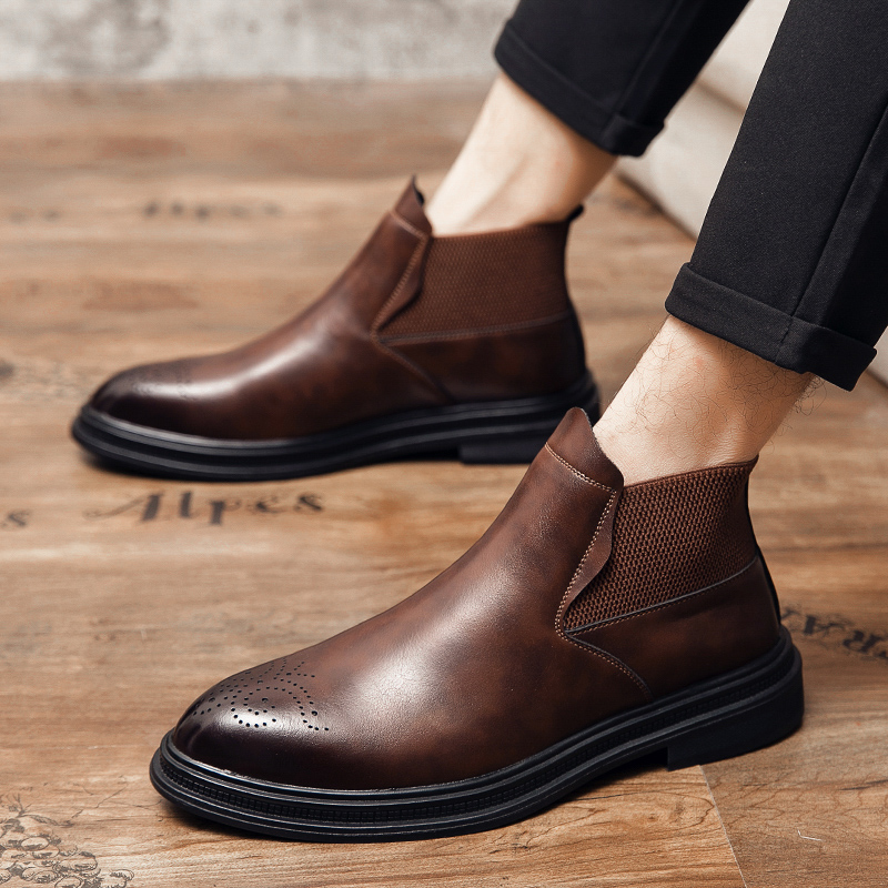 High-Top-Lederschuhe sind viel – Men Formal Wear With Boots Bewertung und Preis